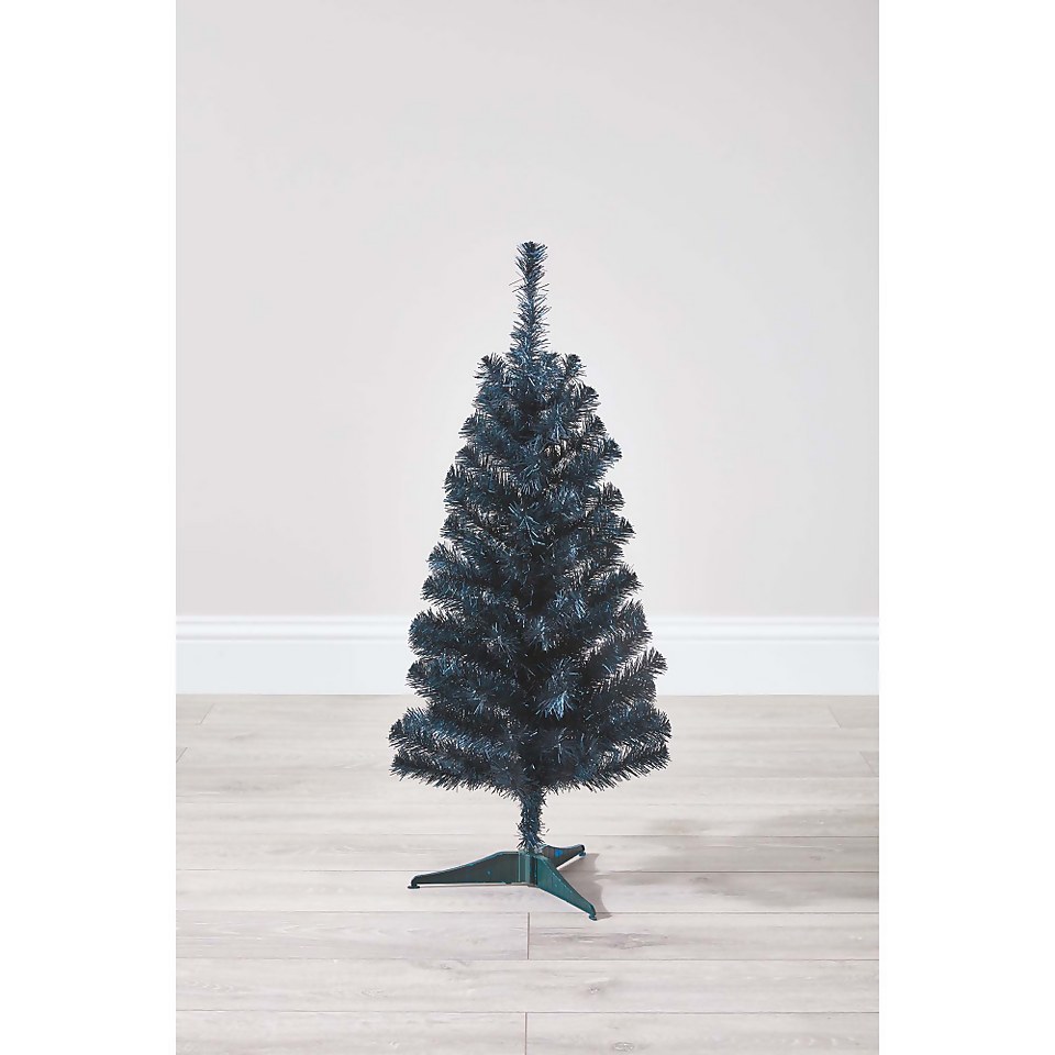 3ft Tinsel Dark Blue Christmas Tree
