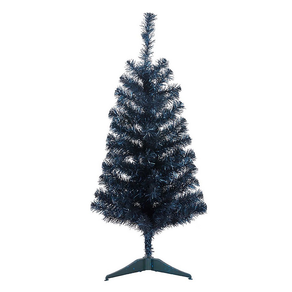 3ft Tinsel Dark Blue Christmas Tree