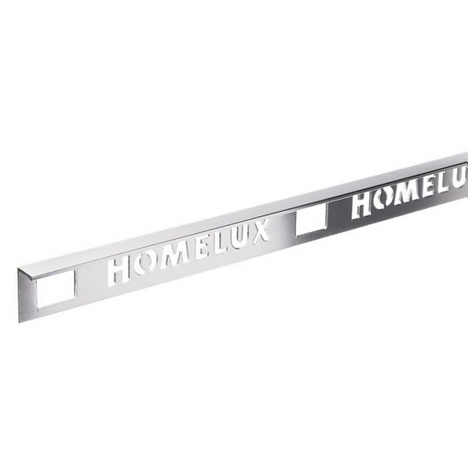 Homelux 8mm Straight Edge Tile Trim Silver Effect - 1.83m