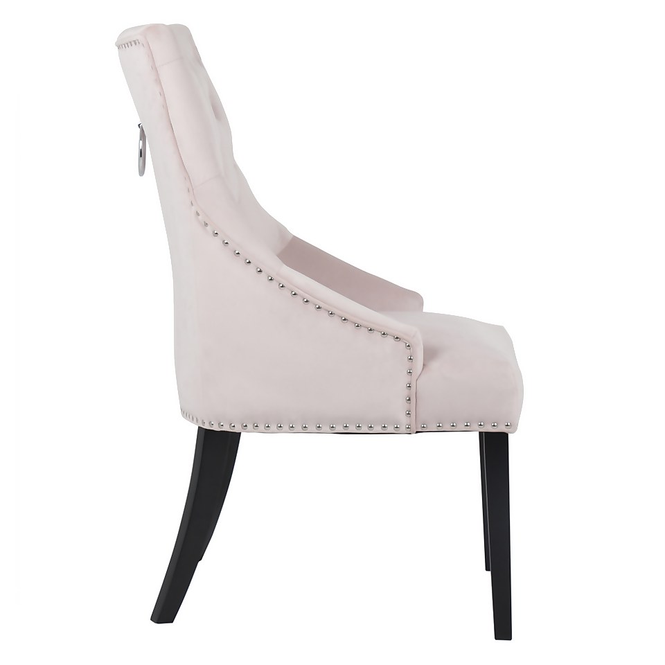 Annabelle Velvet Dining Chairs - Set of 2 - Pink