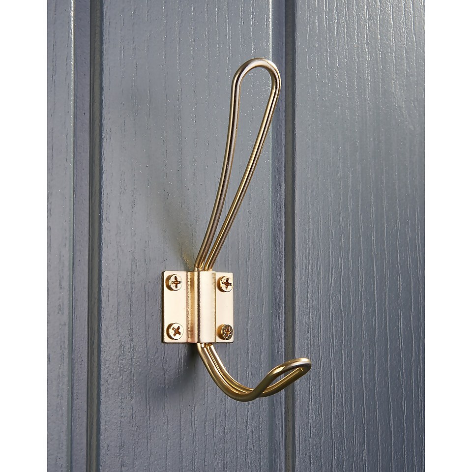 Wire Hook - Brushed Brass