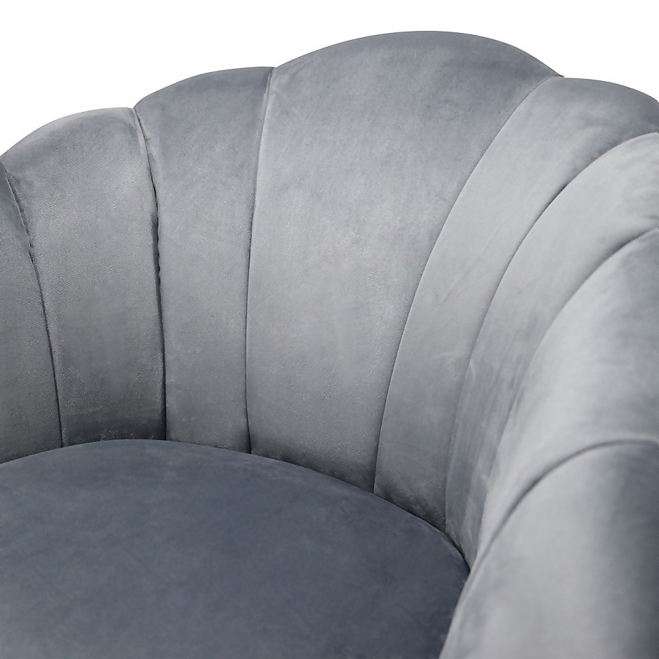 Sophia Scallop Occasional Chair - Grey