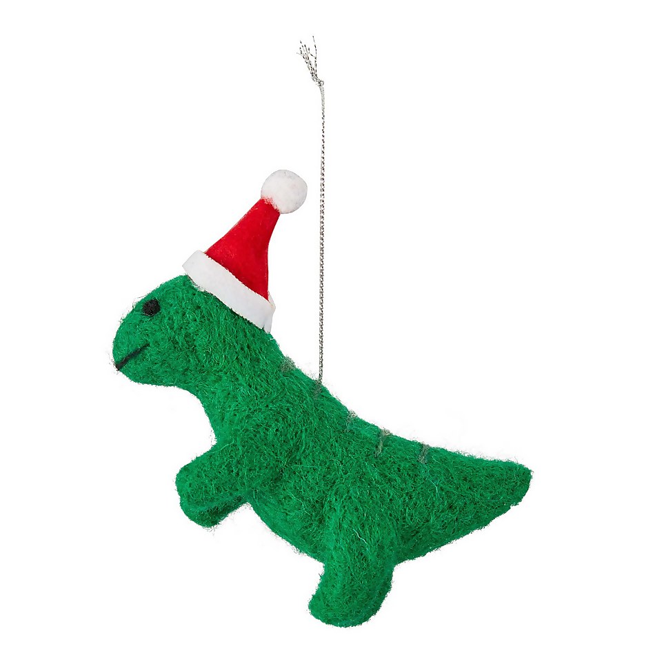 Green Felt Dinosaur Christmas Tree Decoration