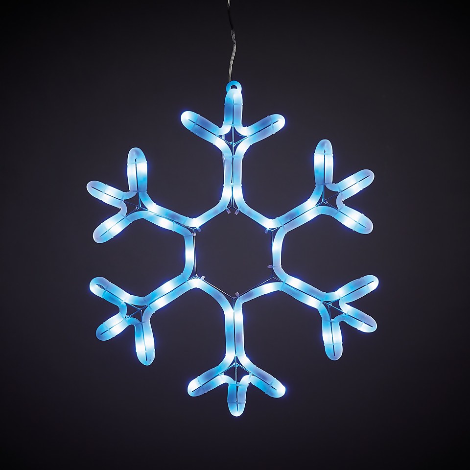 Neon Flashing Snowflake Outdoor Christmas Light Decoration - 34cm