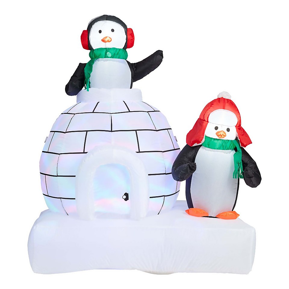 5ft Penguins and Igloo Christmas Outdoor Inflatable Decoration