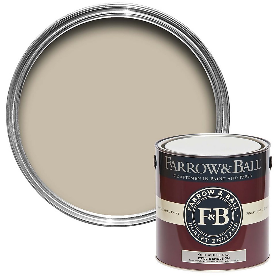 Farrow & Ball Estate Matt Emulsion Paint Old White No.4 - 2.5L