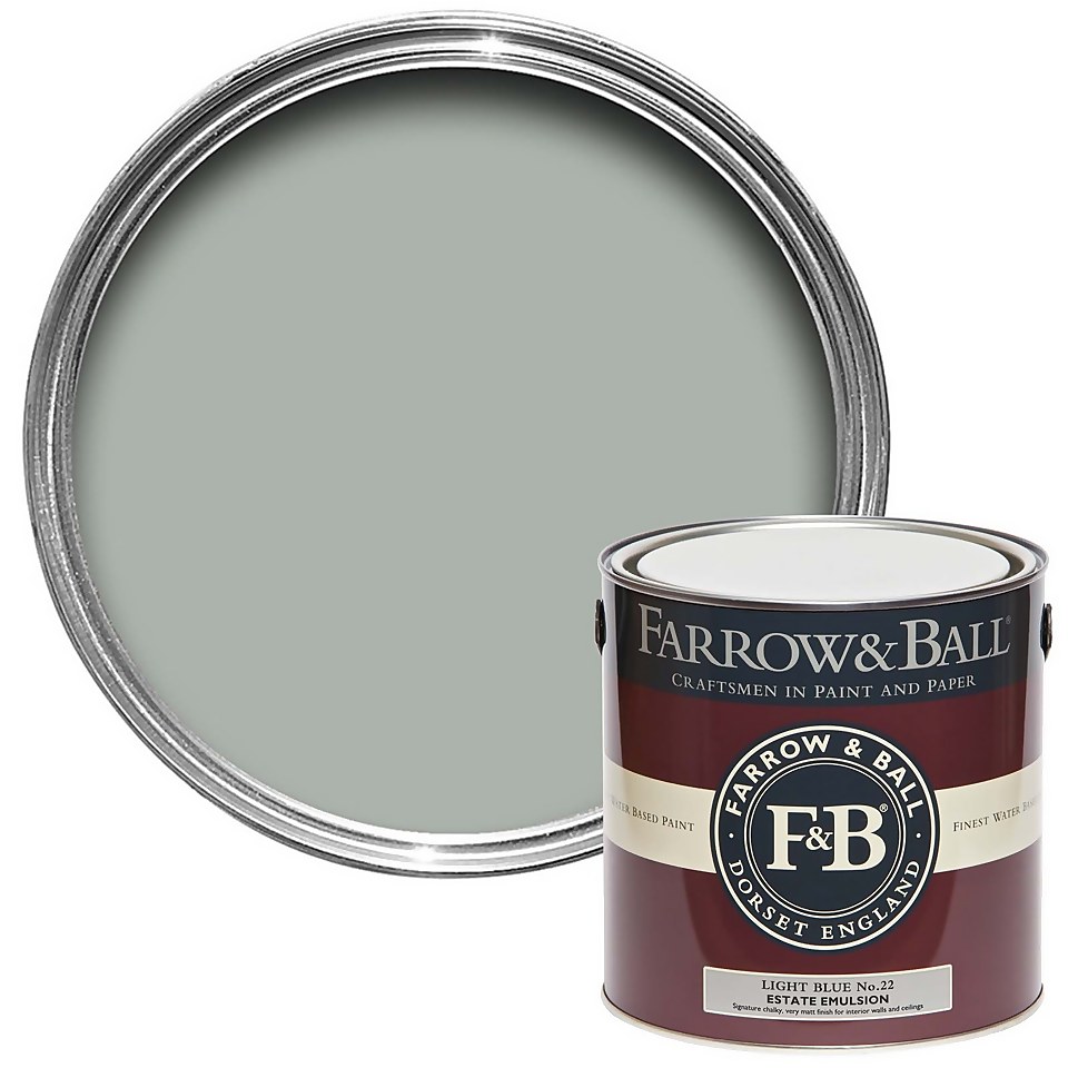 Farrow & Ball Estate Matt Emulsion Paint Light Blue No.22 - 2.5L
