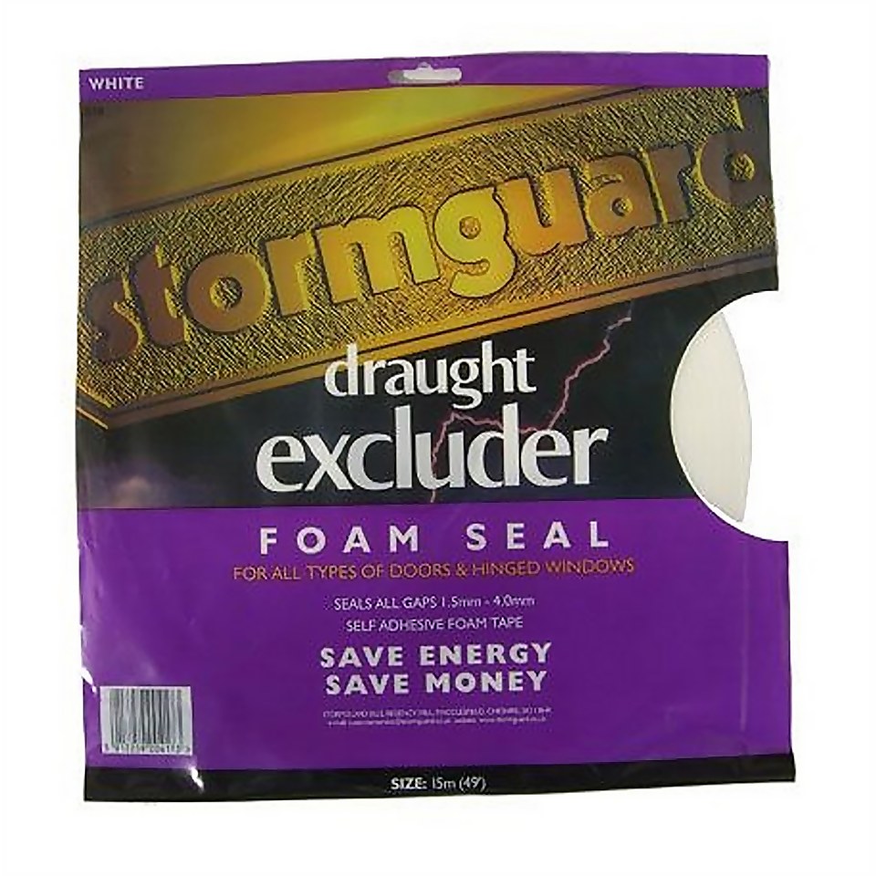 Stormguard Self-Adhesive Foam Draught Excluder 15m - White