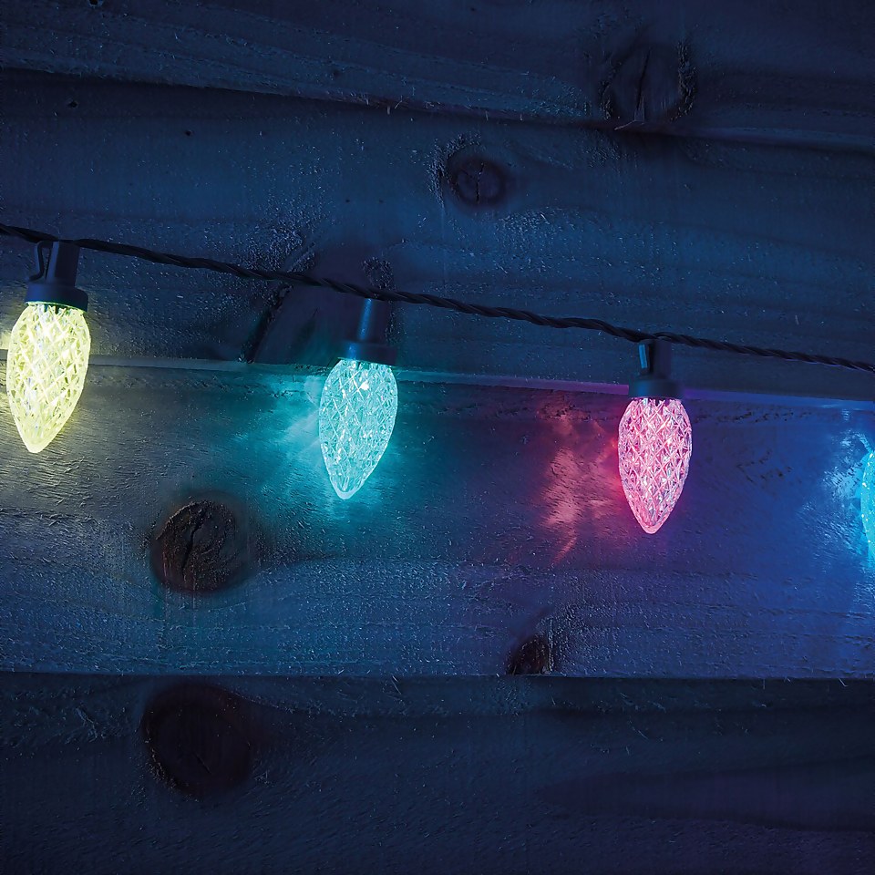 100 Pinecone LED Outdoor Christmas String Lights - Multicoloured