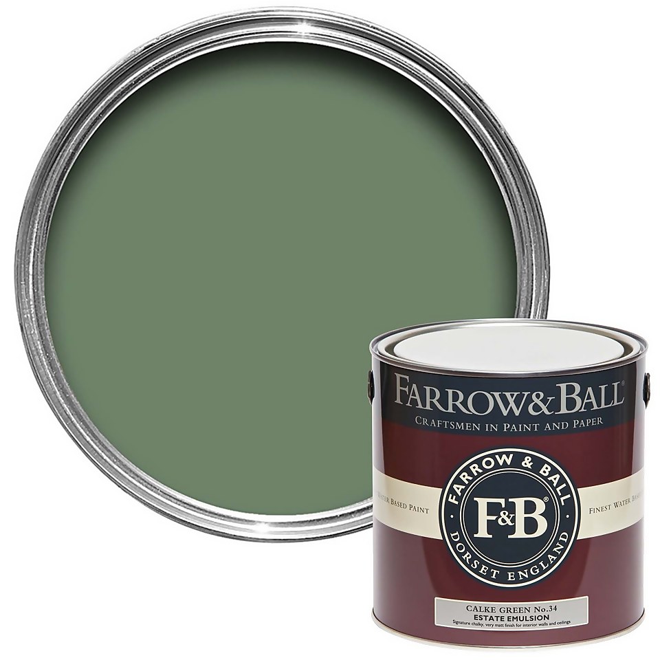Farrow & Ball Estate Matt Emulsion Paint Calke Green No.34 - 2.5L