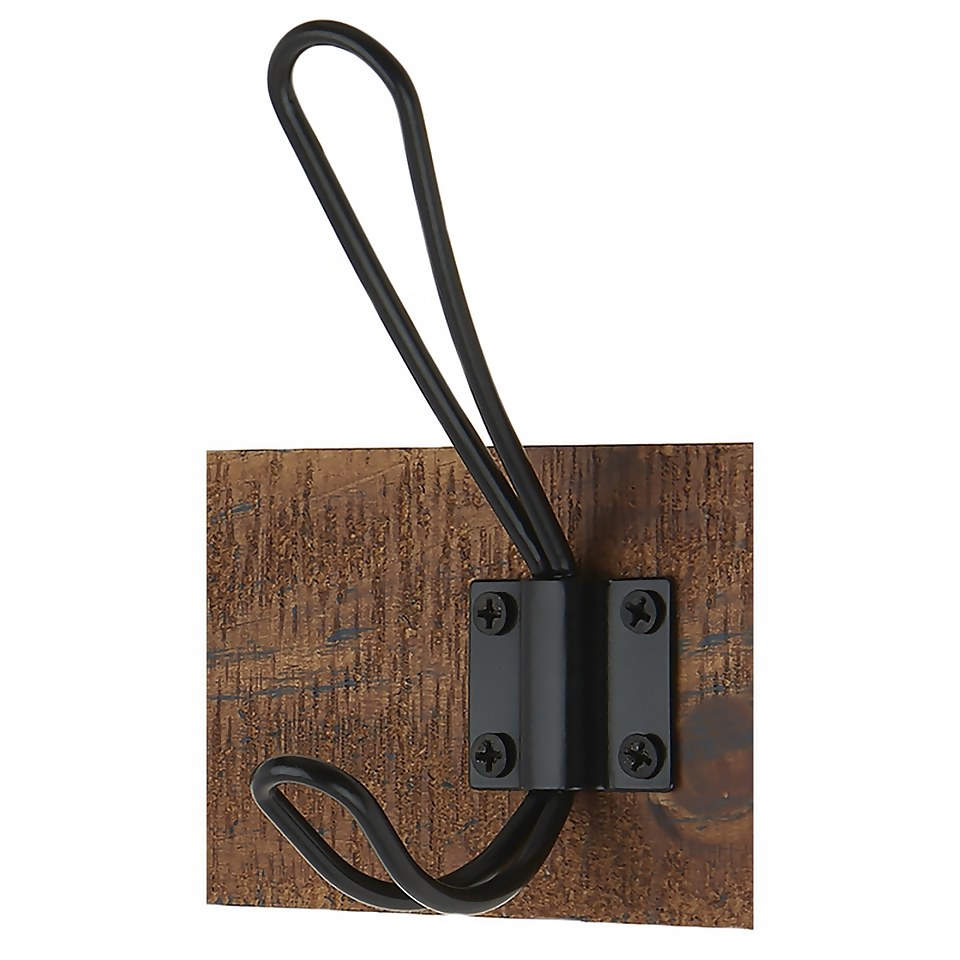 6 Black Wire Hook on Antique Board