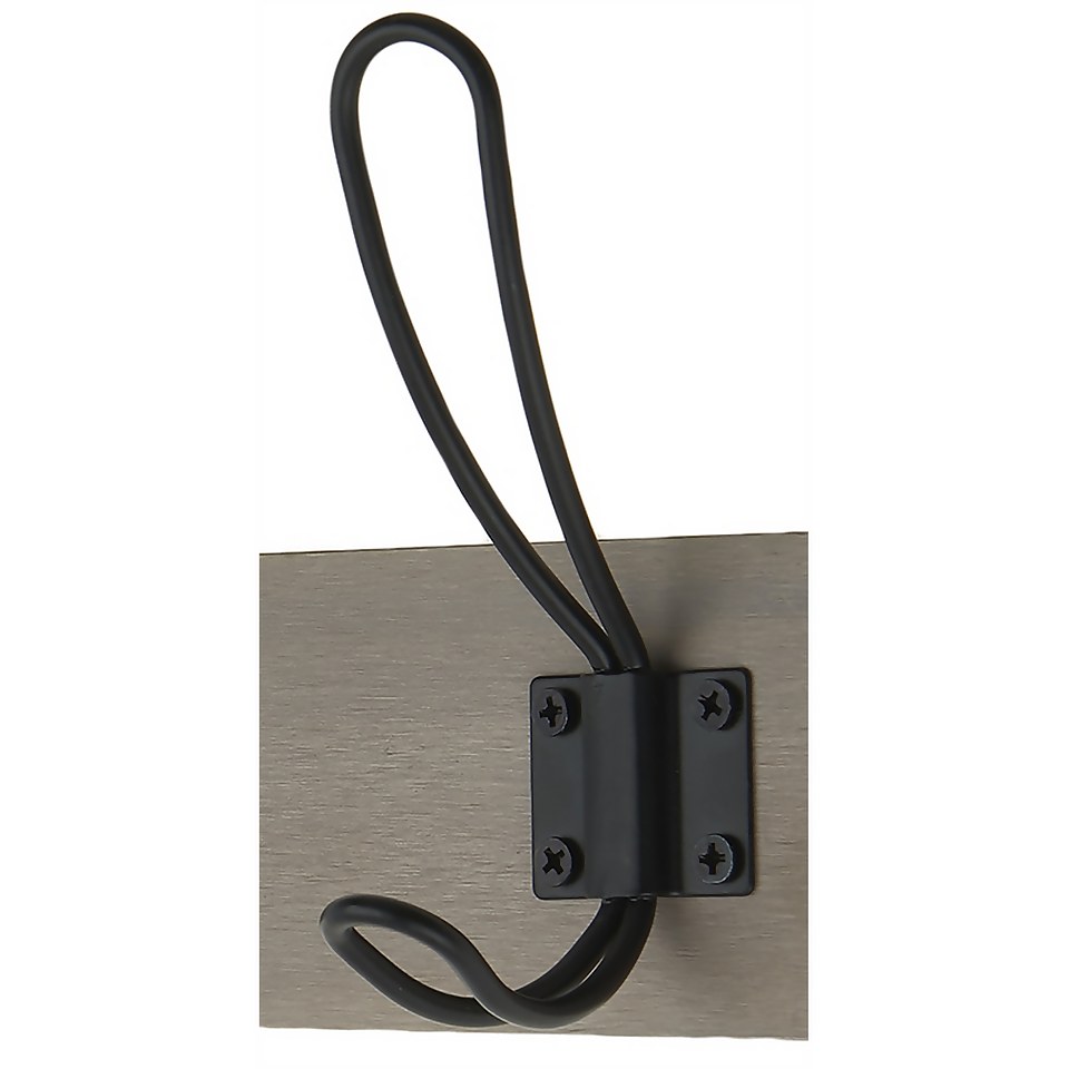 4 Black Wire Hook on Light Grey Ash Board