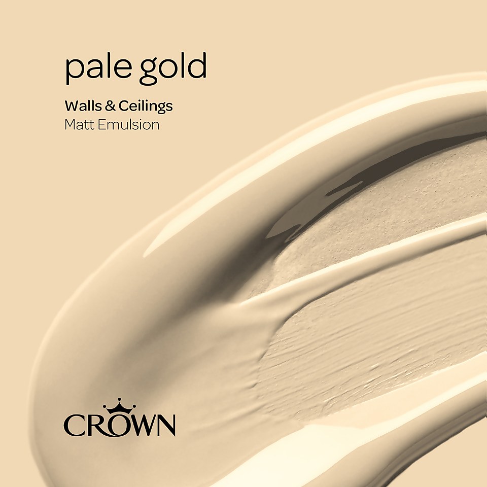 Crown Walls & Ceilings Matt Emulsion Paint Pale Gold - 2.5L