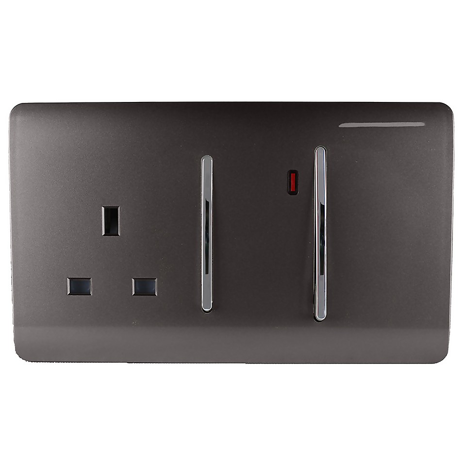 Trendi Switch 45Amp Cooker Switch and Socket Dark Brown