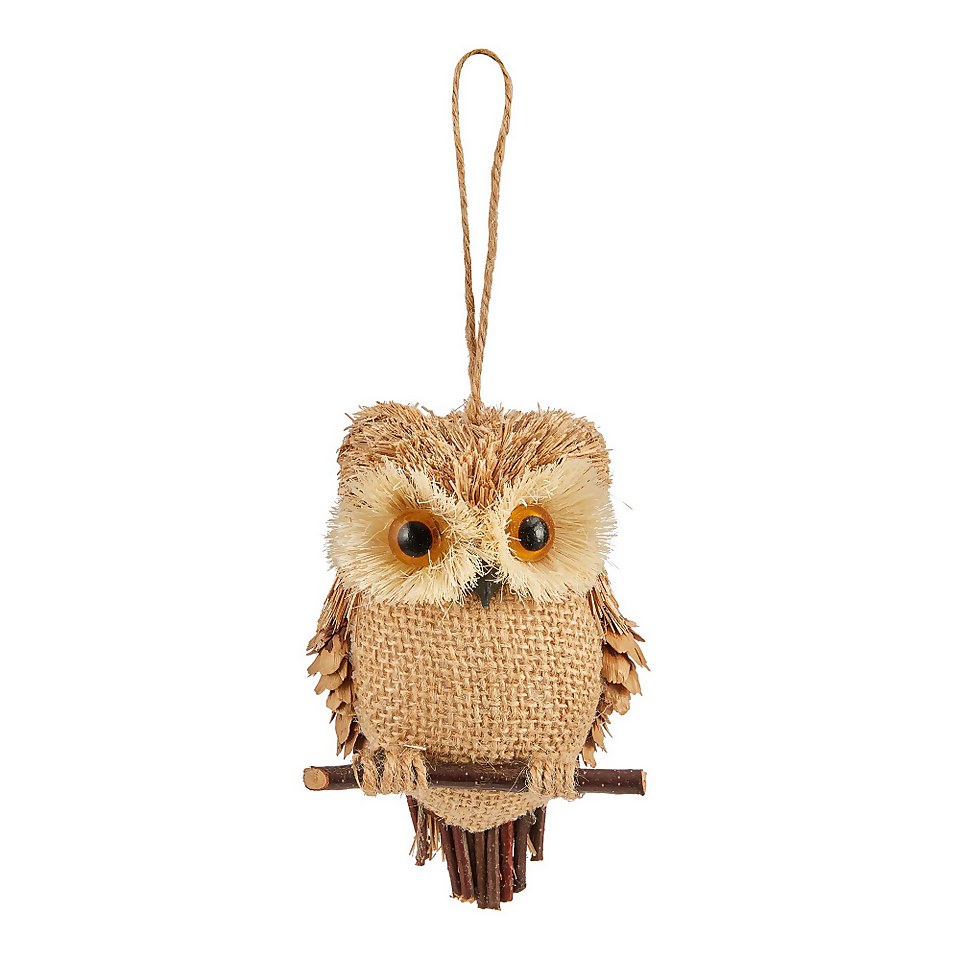 Bristle Owl Christmas Tree Decoration