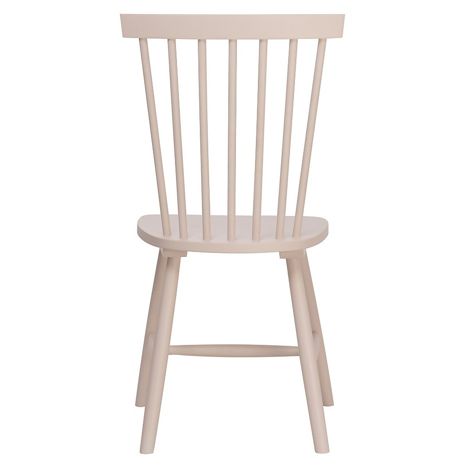 Laura Spindle Back Chair - Set of 2 - Dusty Pink