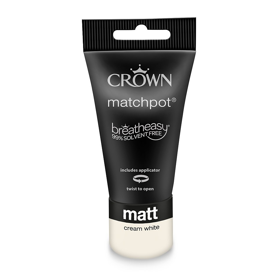 Crown Breatheasy Matt Emulsion Paint Cream White - Tester 40ml