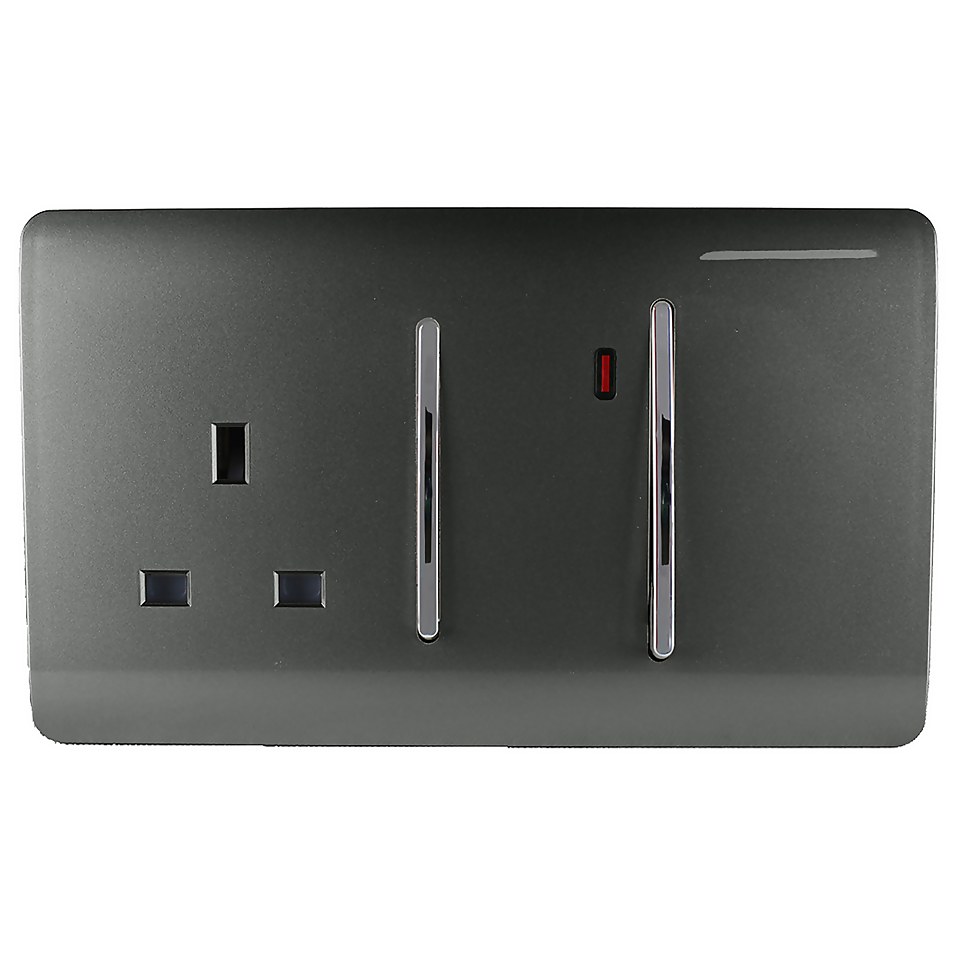 Trendi Switch 45Amp Cooker Switch and Socket in Charcoal