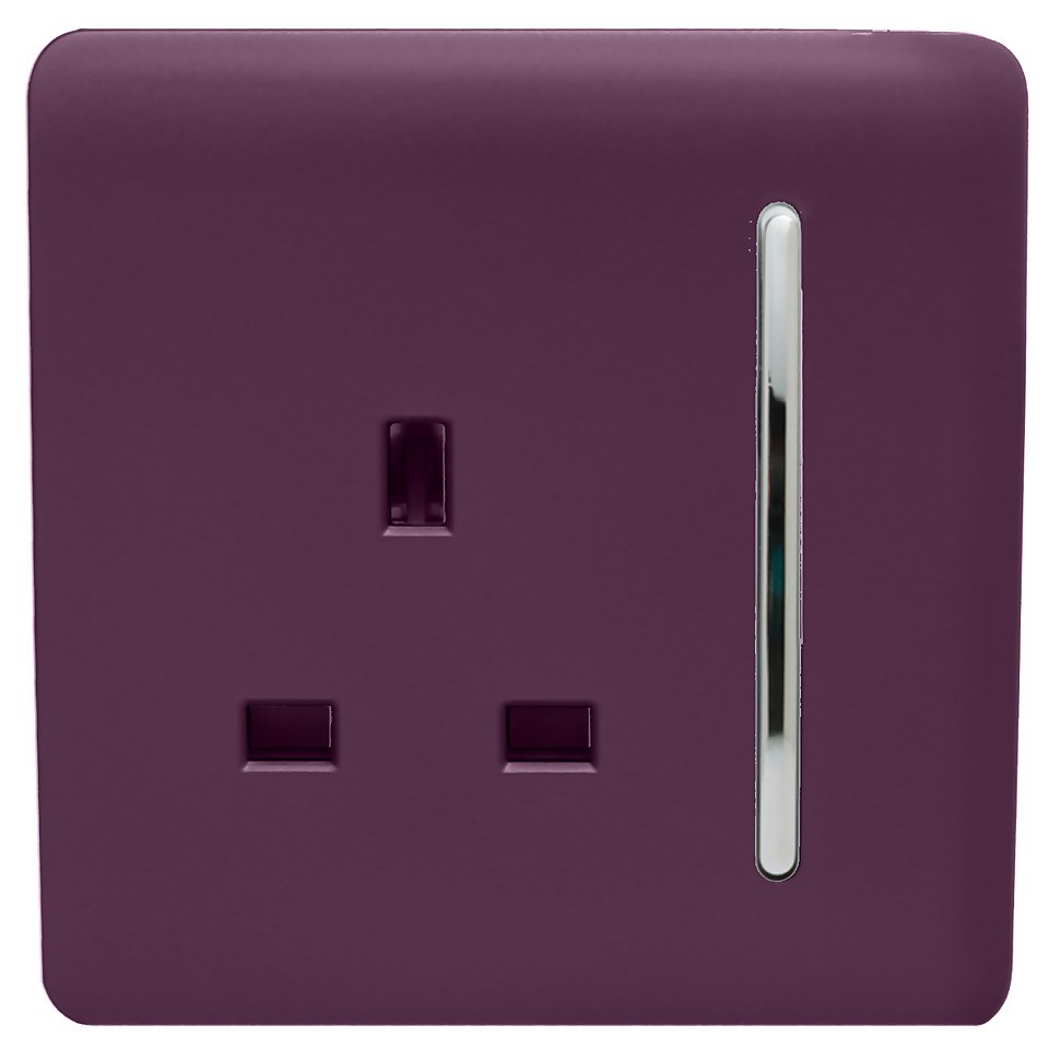 Trendi Switch 1 Gang 13Amp Switched Socket in Plum