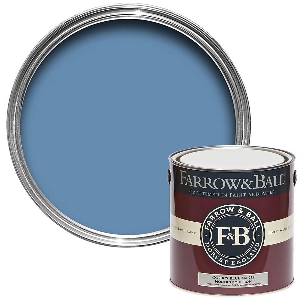 Farrow & Ball Modern Matt Emulsion Paint Cook's Blue No.237 - 2.5L