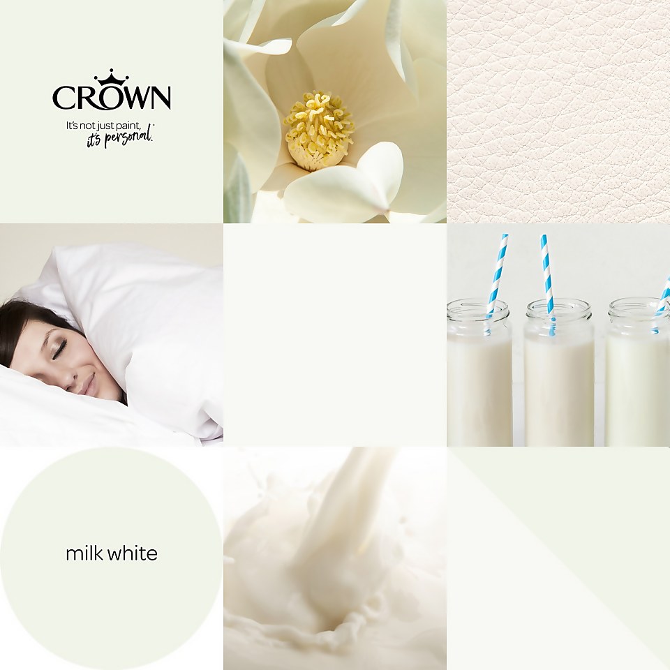 Crown Walls & Ceilings Silk Emulsion Paint Milk White - 2.5L