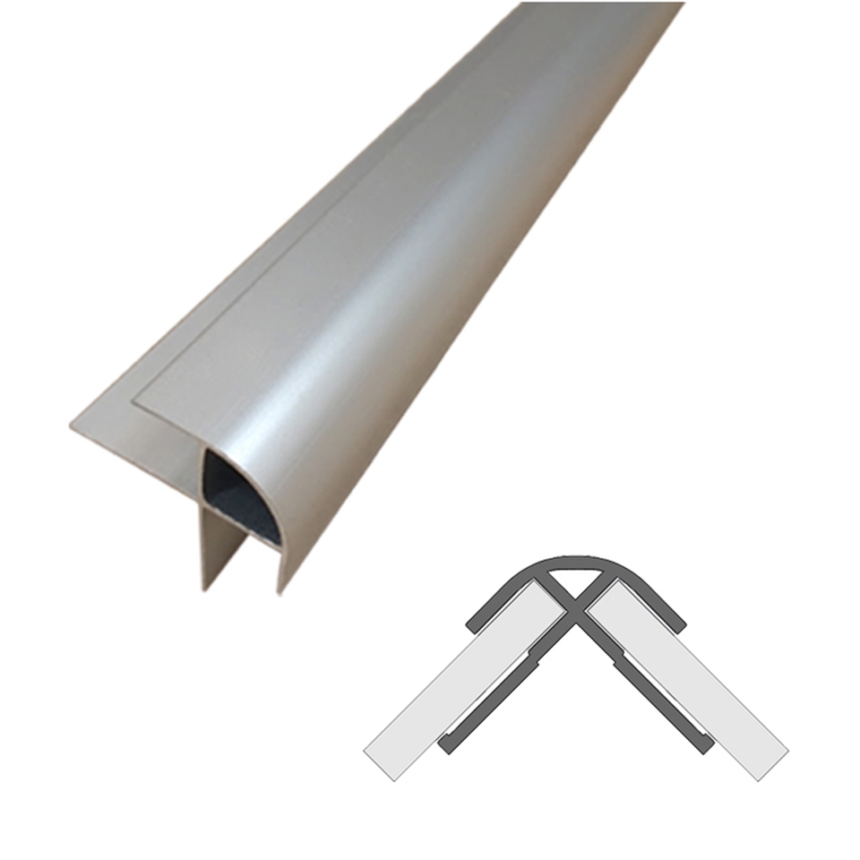 PVC Panel External Corner 10mm Satin Aluminium