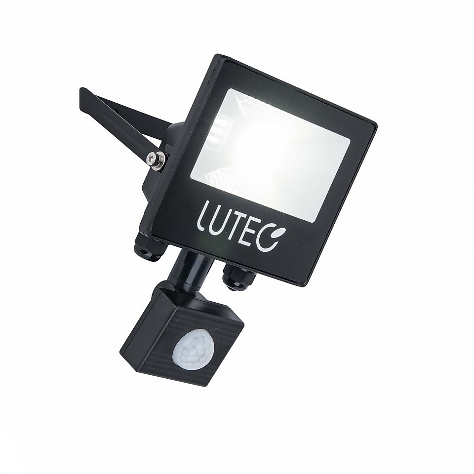 Lutec TEC10 PIR LED Slim Floodlight - Black