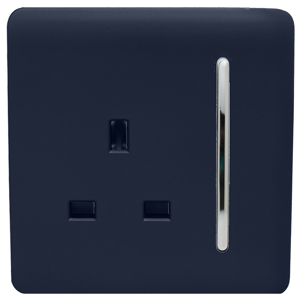 Trendi Switch 1 Gang 13Amp Switched Socket in Navy