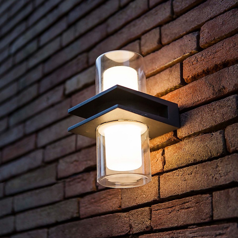 Lutec Tango LED Up & Down Outdoor Wall Light - Anthracite