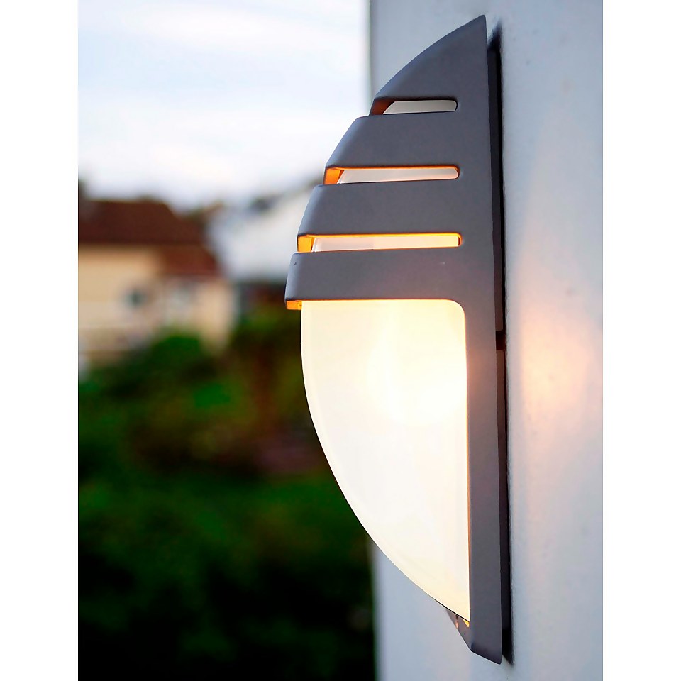 Lutec City Outdoor Bulkhead Wall Light - Anthracite