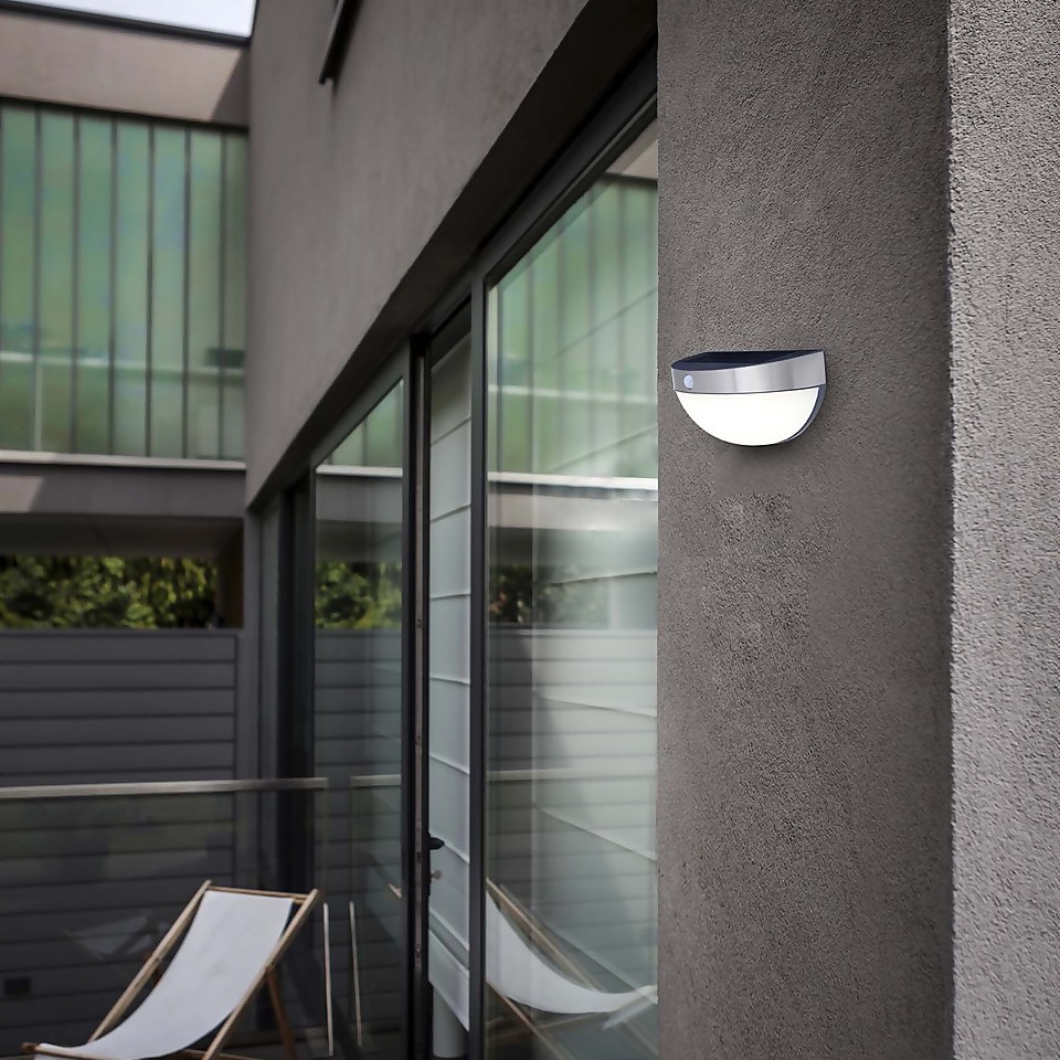 Lutec Bubble Solar LED Outdoor Wall Light with PIR Motion Sensor