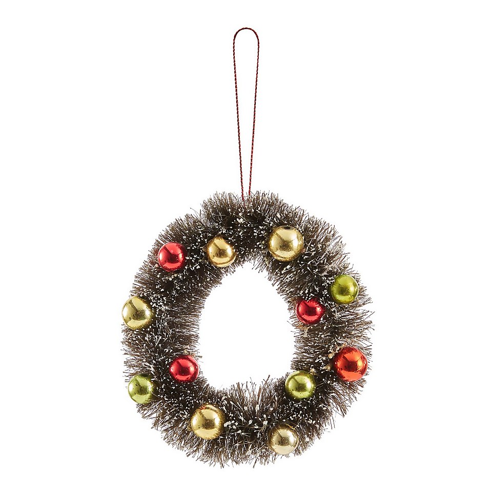 Traditional Christmas Wreath Hanging Tree Decoration