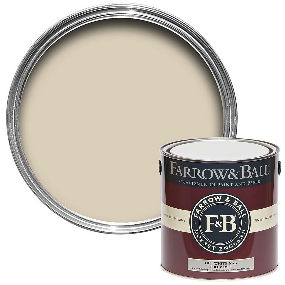 Farrow & Ball Full Gloss Paint Off-White No.3 - 2.5L