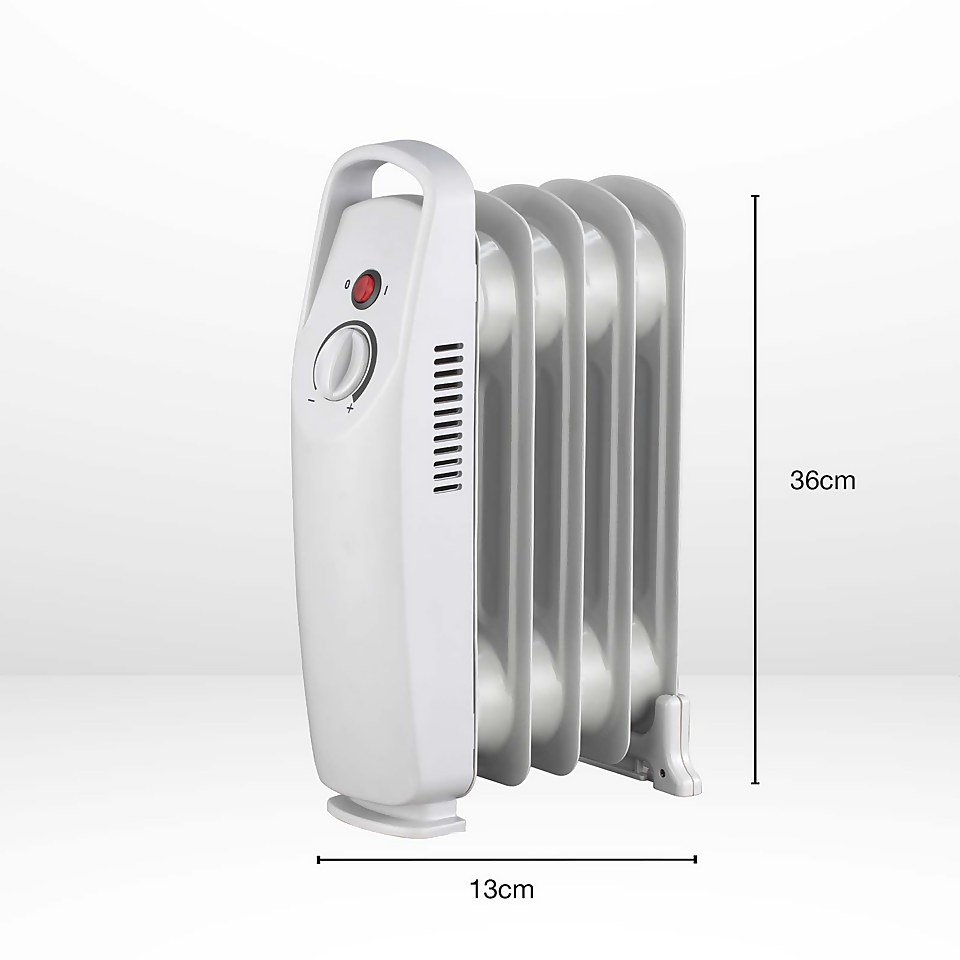 Stylec Electric Oil Filled Heater with 5 Fin Design in Grey - 500W
