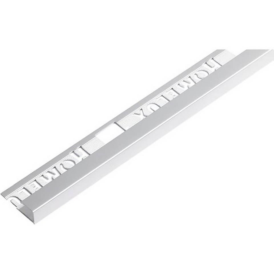 Homelux 9mm Square Edge Tile Trim - Silver Effect - 1.83m