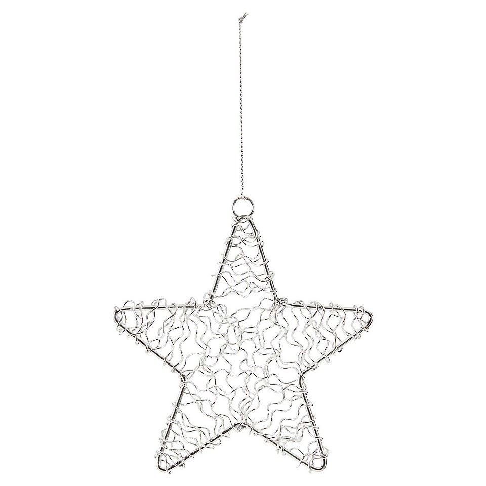 Silver Wire Star Hanging Christmas Tree Decoration