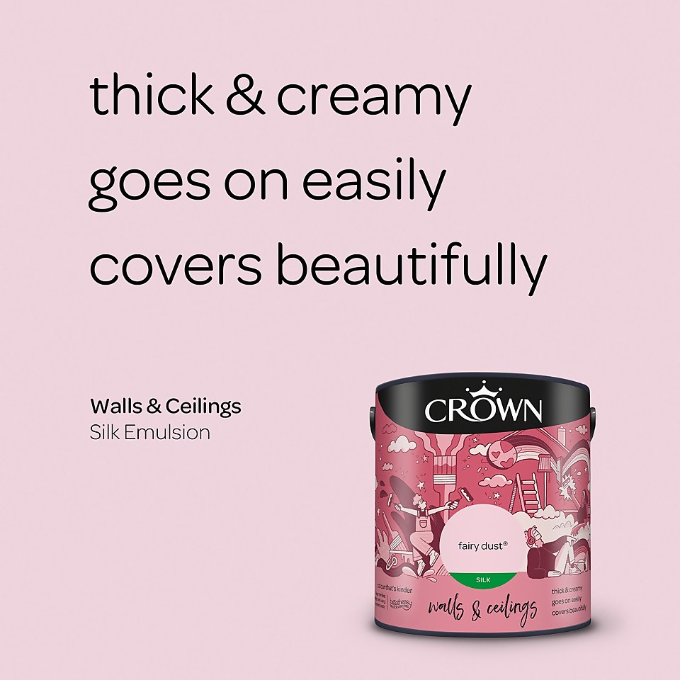 Crown Walls & Ceilings Silk Emulsion Paint Fairy Dust - 2.5L