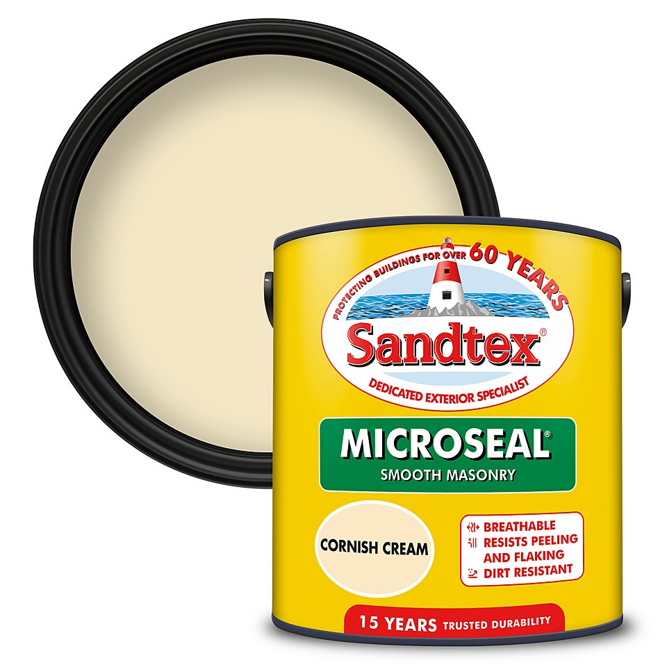 Sandtex Ultra Smooth Masonry Paint Cornish Cream - 2.5L