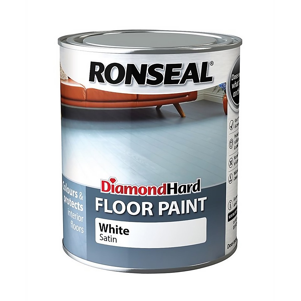 Ronseal Diamond Hard Floor Paint White - 750ml