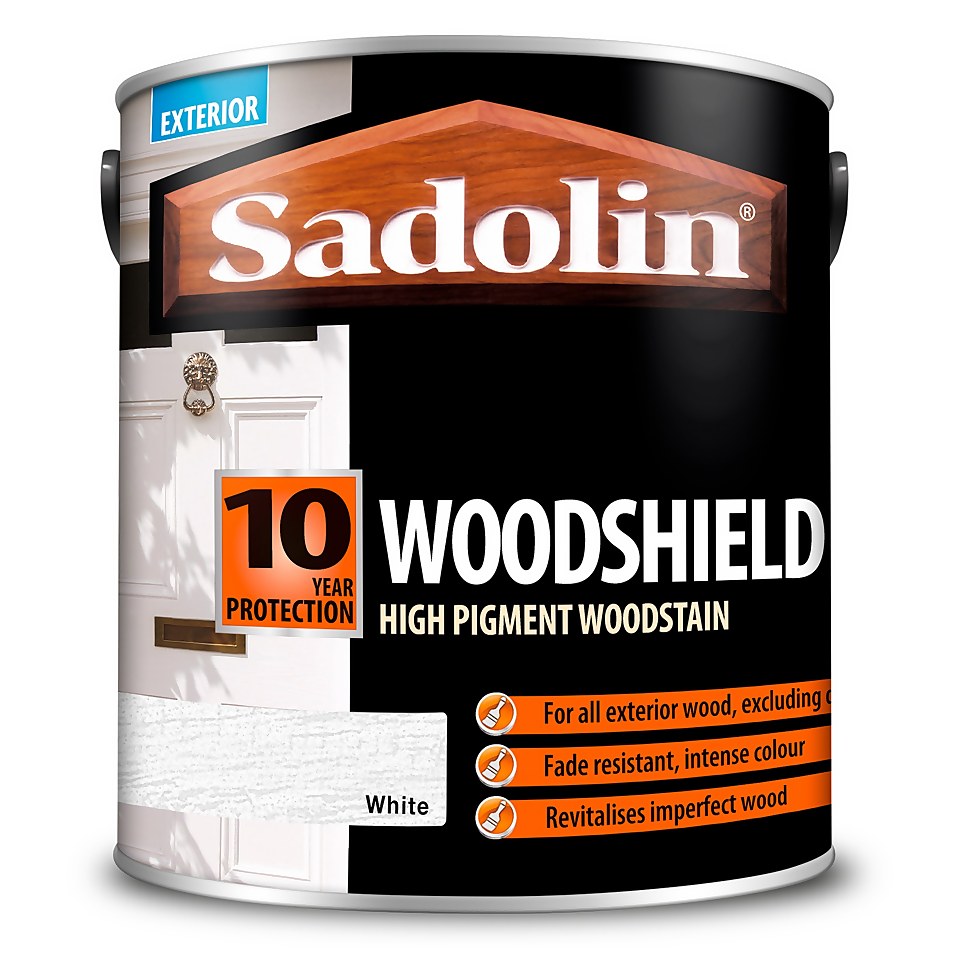 Sadolin Woodshield Woodstain White - 2.5L