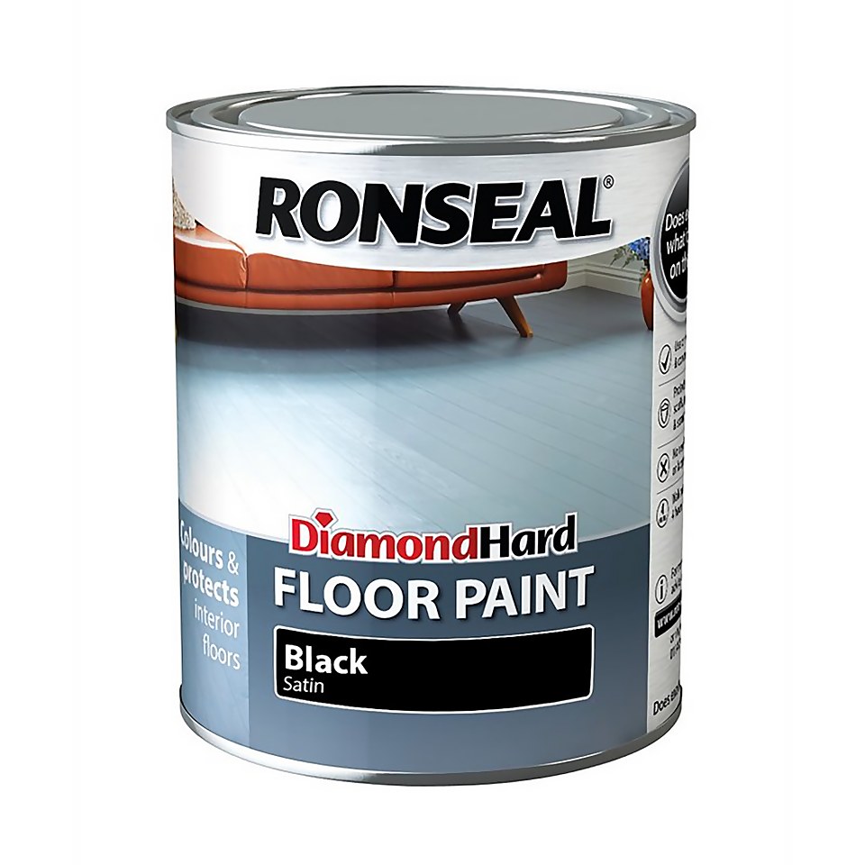 Ronseal Diamond Hard Floor Paint Black - 750ml