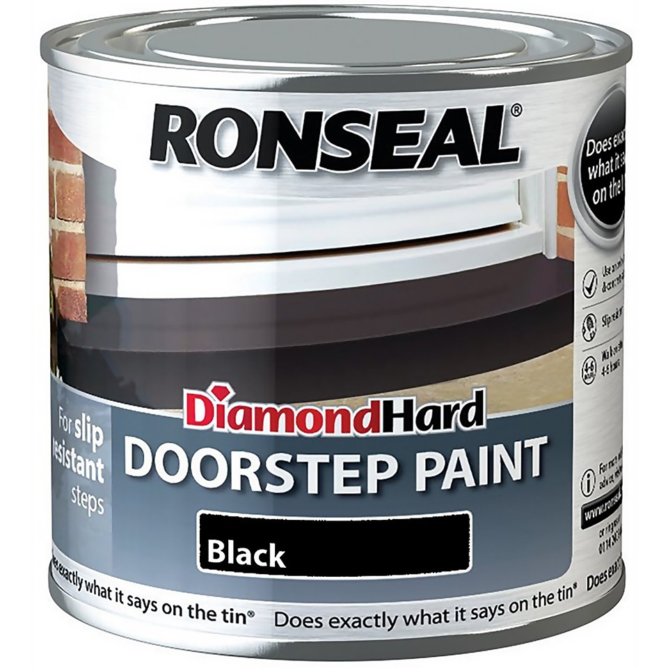 Ronseal Diamond Hard Doorstep Paint Black - 250ml