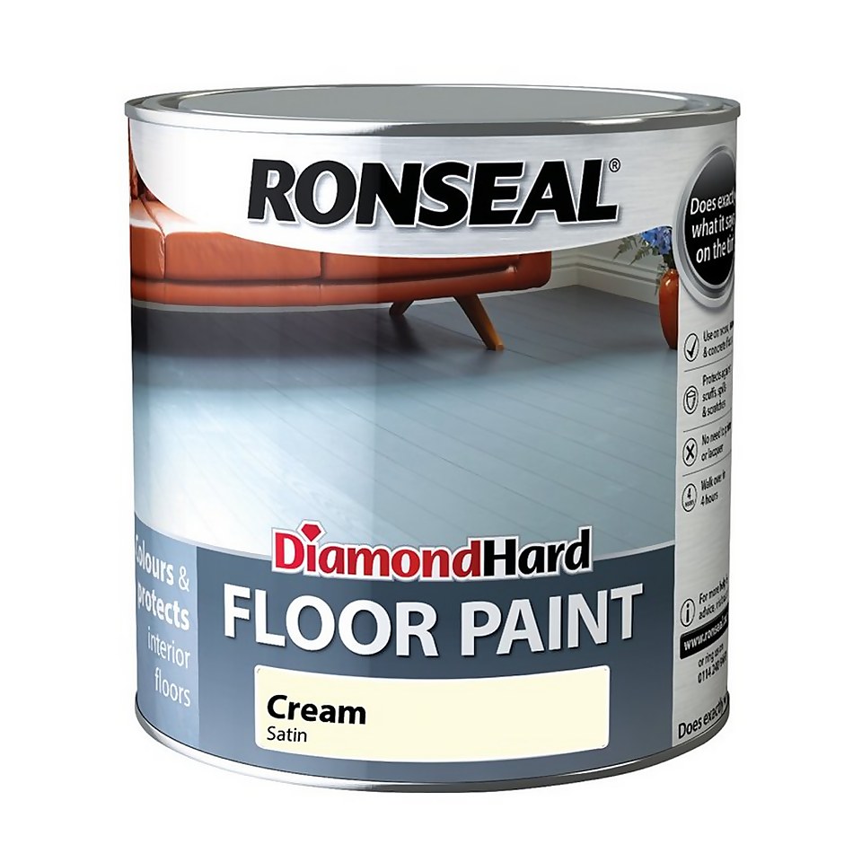 Ronseal Diamond Hard Cream - Floor Paint - 750ml