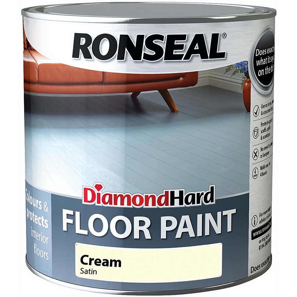 Ronseal Diamond Hard Cream - Floor Paint - 2.5L