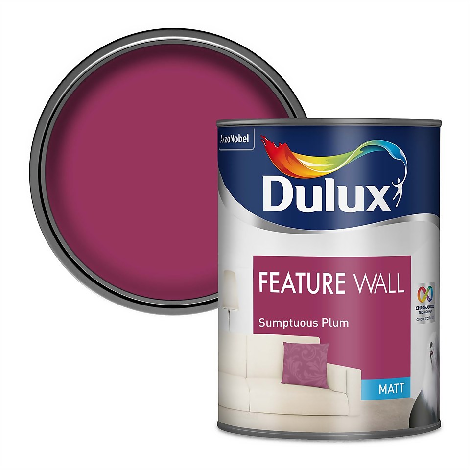 Dulux Feature Wall Sumptuous Plum - Matt Paint - 1.25L