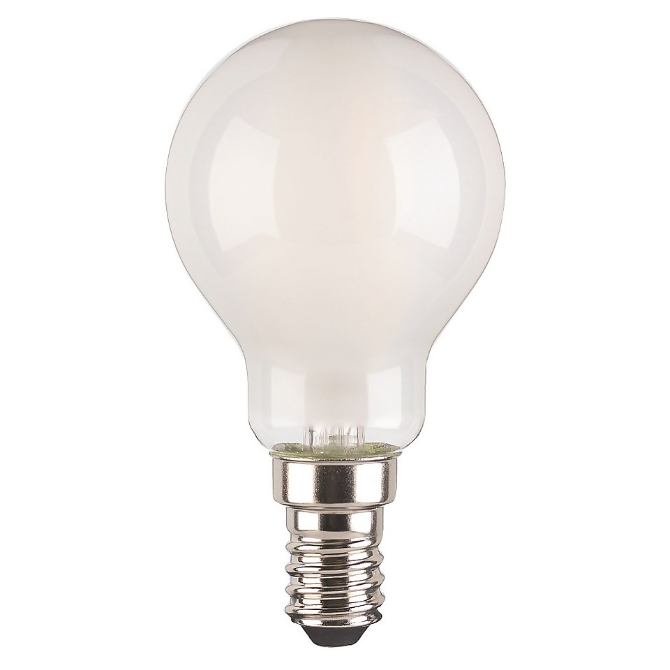 TCP LED Filament Frosted Mini Globe 4W E14 Light Bulb