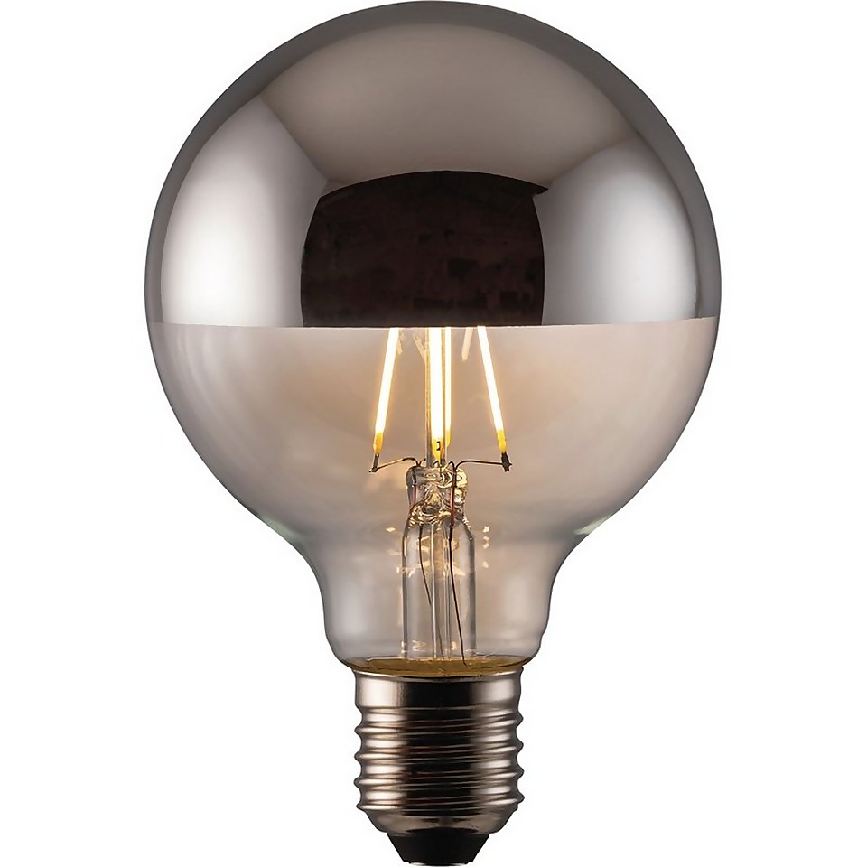 TCP LED Filament Globe Crown 4W E27 Light Bulb - Silver