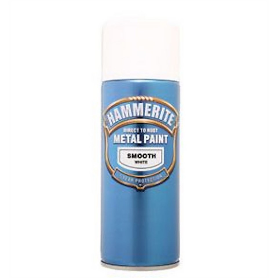 Hammerite Smooth Spray Paint White 400ml Homebase