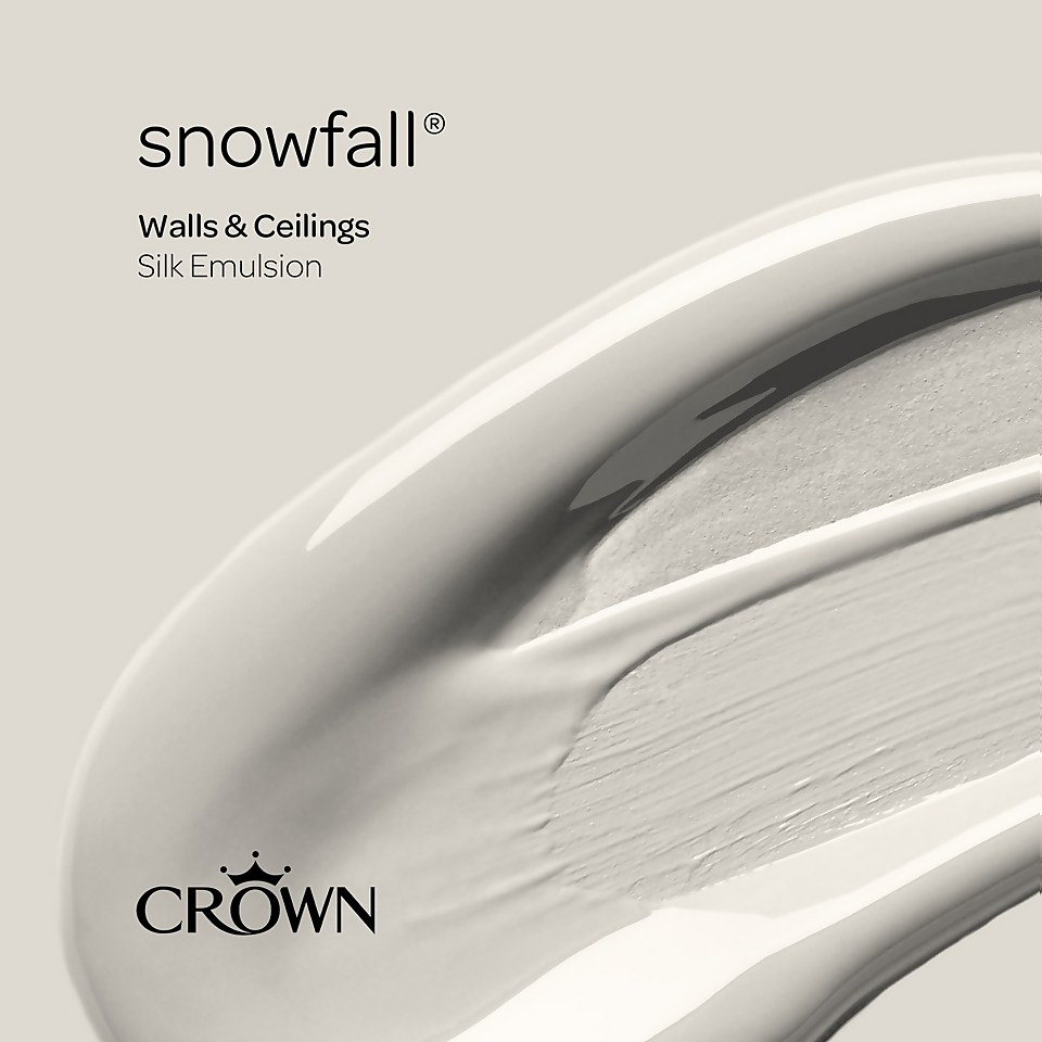 Crown Walls & Ceilings Silk Emulsion Paint Snowfall - 2.5L