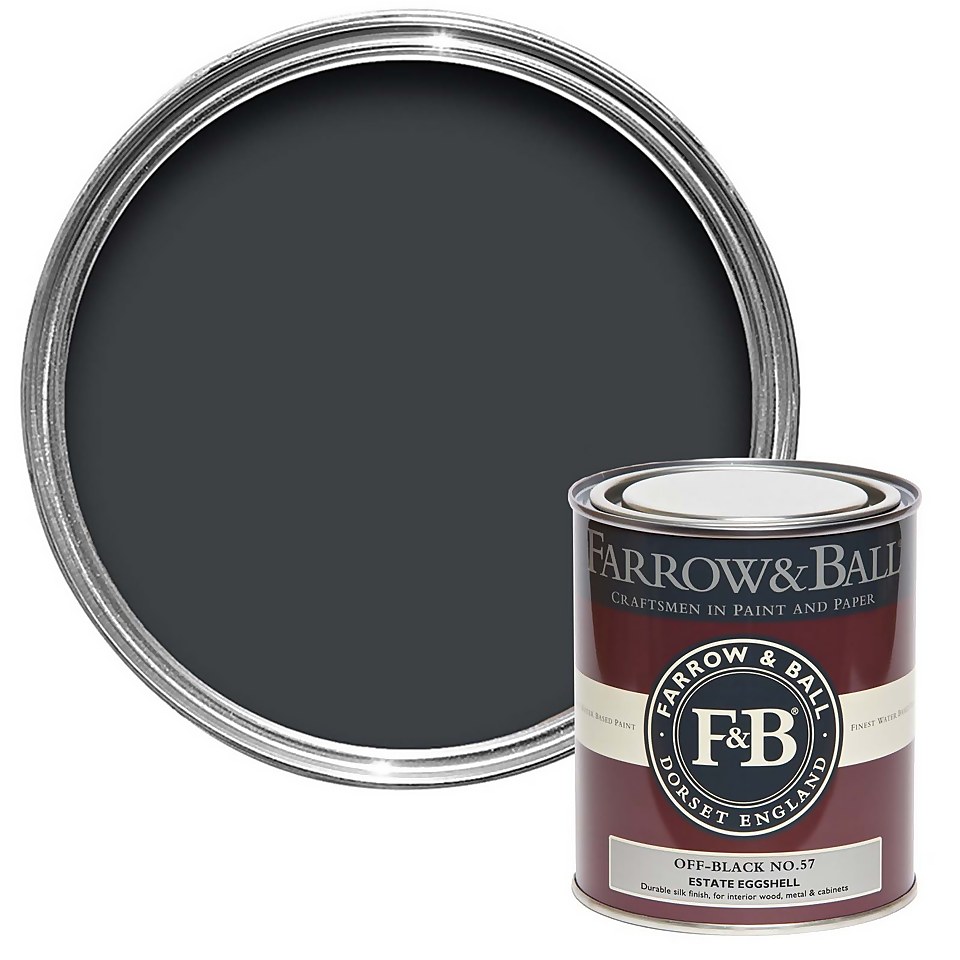 Farrow & Ball Estate Eggshell Paint Off-Black No.57 - 750ml